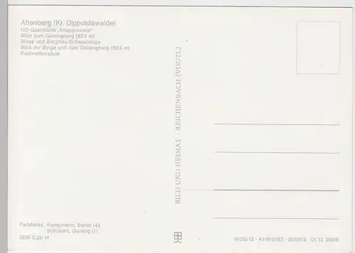 (91918) AK Altenberg (Erz.), Mehrbildkarte, 1983