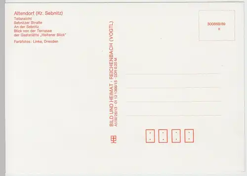 (91912) AK Altendorf Kr. Sebnitz, Mehrbildkarte, 1989