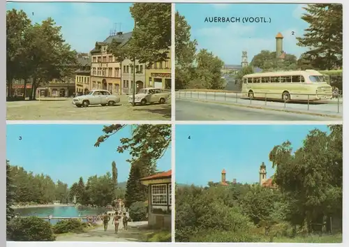 (91860) AK Auerbach, Vogtl., Altmarkt, Waldbad Brunn 1975