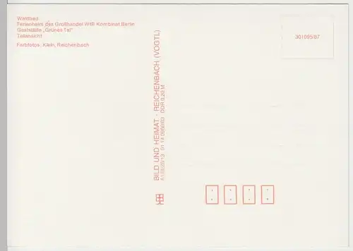 (91858) AK Auerbach, Vogtl., Brunn, Gaststätte Grünes Tal 1987