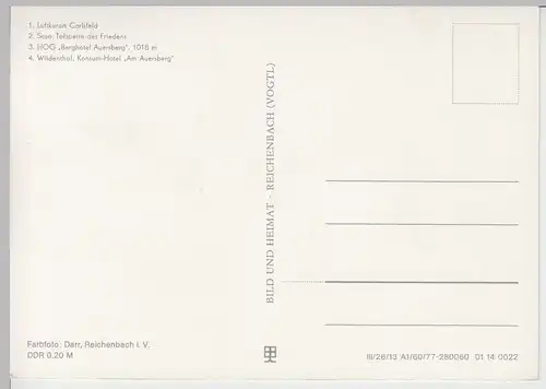 (91857) AK Auersberg, Carlsfeld, Sosa Talsperre, Wildenthal 1977