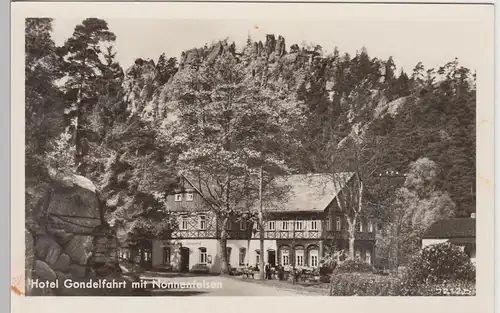 (91085) Foto AK Jonsdorf, Hotel Gondelfahrt, Nonnenfelsen, nach 1945