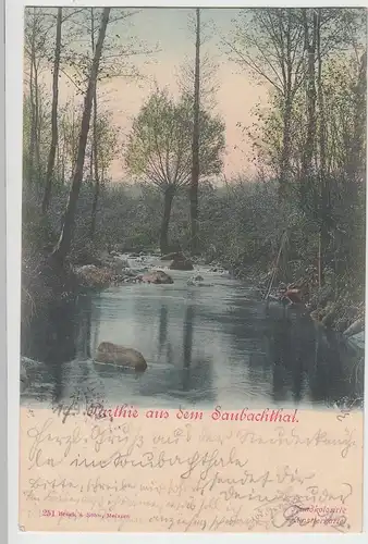 (90877) AK Saubachtal i.Sa., Stempel Wilsdruff, 1902
