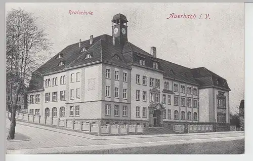 (90390) AK Auerbach i.V., Realschule, vor 1945