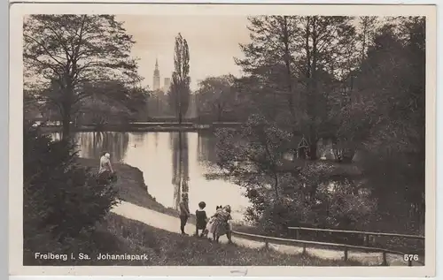 (90385) Foto AK Freiberg i.Sa., Johannispark, 1933