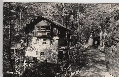 (89148) Foto AK Sächs. Schweiz, Amselfallbaude, Sonderstempel 1966