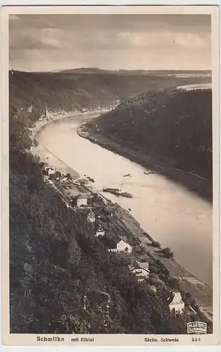 (88851) Foto AK Sächsische Schweiz, Schmilka mit Elbtal, 1932