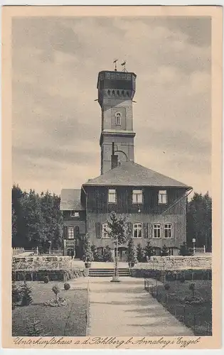 (88819) AK Pöhlberg b. Annaberg, Unterkunftshaus u. Turm, vor 1945