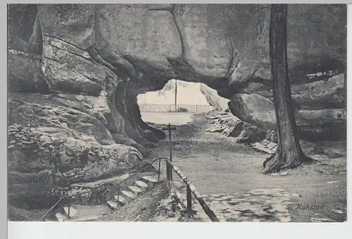 (88639) AK Sächsische Schweiz, Kuhstall 1930