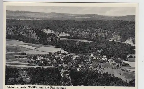 (88626) AK Weißig, Sächsische Schweiz, mit Rauensteine, vor 1945