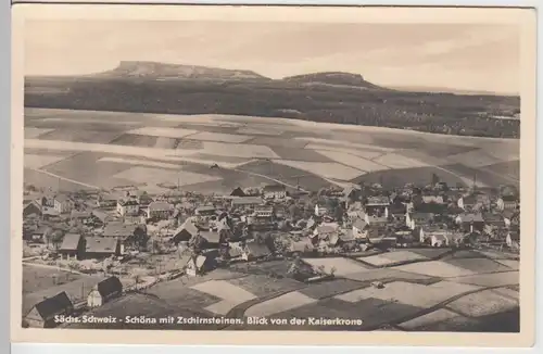 (88619) Foto AK Schöna, Sächsische Schweiz, Blick von der Kaiserkrone 1956