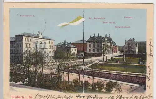 (88373) AK Limbach i. Sa., Bürgerschule, Amtsgericht, Diaconat, 1914
