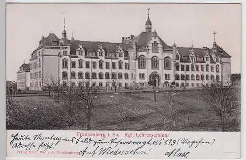 (88292) AK Frankenberg i.Sa., Kgl. Lehrerseminar, Reliefkarte 1915
