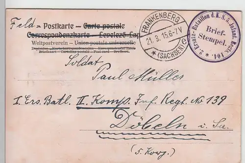 (88292) AK Frankenberg i.Sa., Kgl. Lehrerseminar, Reliefkarte 1915