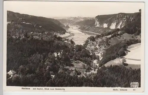 (87685) Foto AK Sächs. Schweiz, Rathen, Blick v. Gammerig, vor 1945