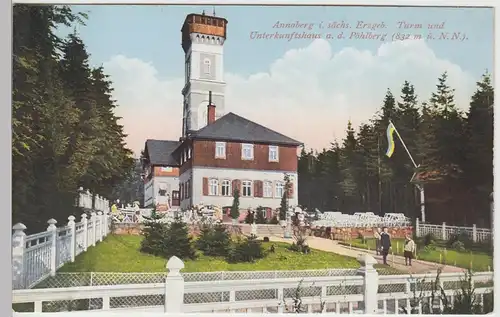 (87655) AK Pöhlberg, Erzgeb., Gaststätte, Aussichtsturm, um 1928