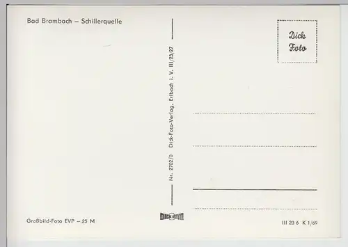 (87048) Foto AK Bad Brambach, Schillerquelle, 1969