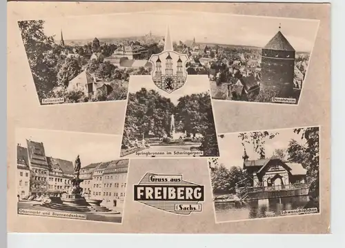 (86915) Foto AK Freiberg, Mehrbildkarte 1965