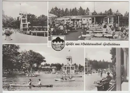 (86855) Foto AK Großschönau, Waldstrandbad, Mehrbildkarte 1980
