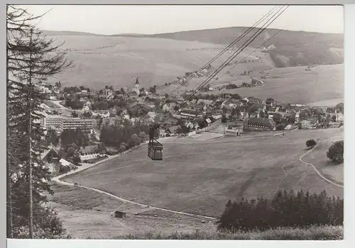 (86639) Foto AK Oberwiesenthal, Gesamtansicht mit Drahtseilbahn 1982