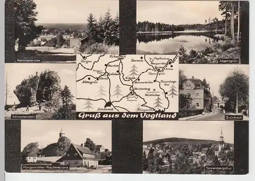 (86348) Foto AK Gruss aus dem Vogtland, Mehrbildkarte 1966
