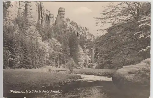 (85815) Foto AK Sächs. Schweiz, Polenztal 1956