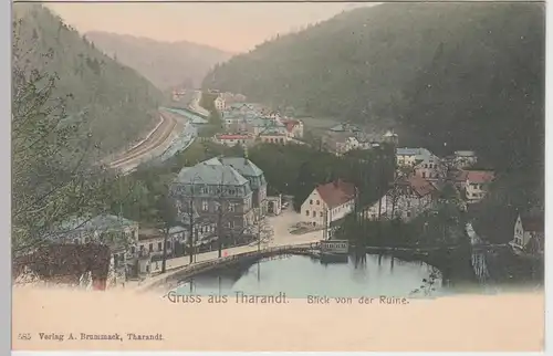 (85430) AK Gruss aus Tharandt, Blick von der Ruine, um 1905