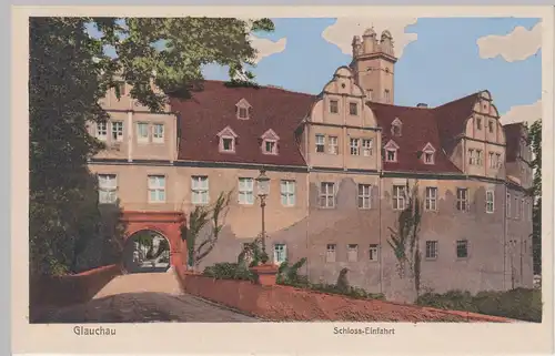 (85393) AK Glauchau, Schloss Einfahrt, vor 1945