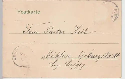 (85383) AK Löbau, I. Bürgerschule und Wendische Kirche, 1903