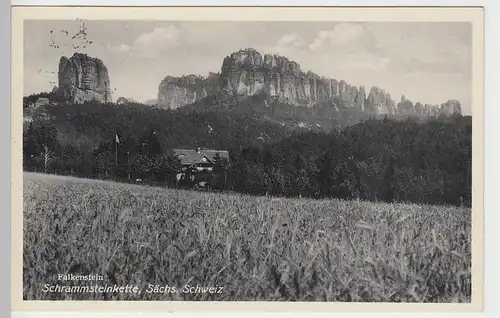 (84281) AK Sächs. Schweiz, Falkenstein, Schrammsteinkette 1938