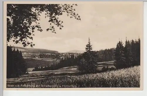 (84259) Foto AK Blick vom Gasthaus Finkenburg bei Elterlein, Erz. 1932