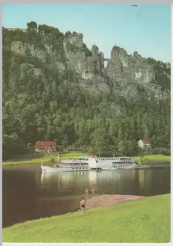 (83171) AK Sächs. Schweiz, Bastei, Luxusmotorschiff 1985