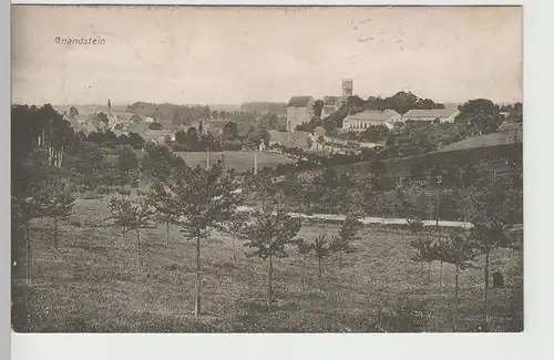 (82907) AK Gnandstein, Blick zur Burg, 1917