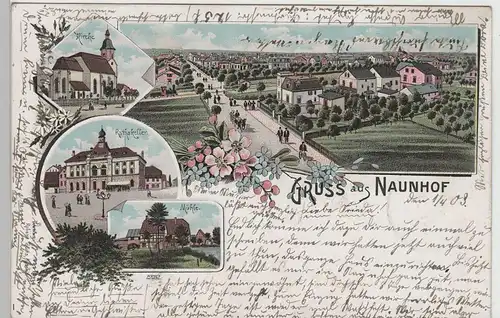 (82893) AK Gruss aus Naunhof, Mehrbild Litho 1903