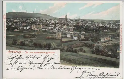 (80860) AK Annaberg i.Sa., Panorama vom Schreckenberg, 1903