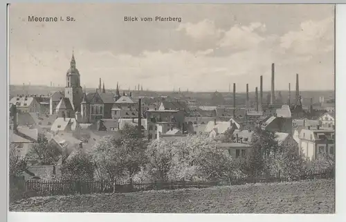 (80812) AK Meerane i. Sa., Blick vom Pfarrberg, 1912