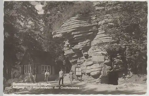 (80808) Foto AK Ehrenfriedersdorf, Aufgang z. Aussichtsfelsen d. Greifensteine