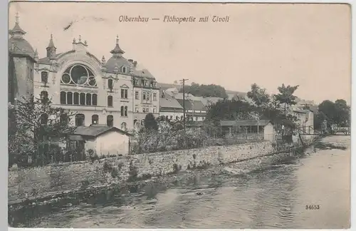 (80780) AK Olbernhau, Flöhapartie mit Tivoli, 1911