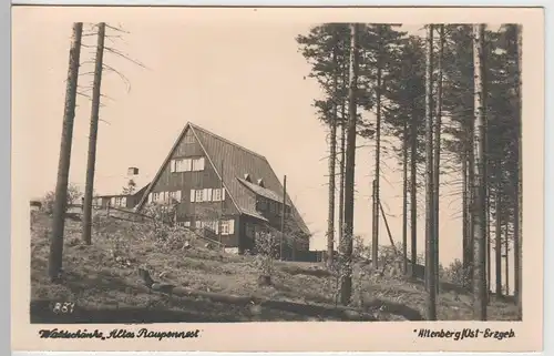 (80744) Foto AK Altenberg i. Osterzgeb., Waldschänke "Altes Raupennest" n. '45