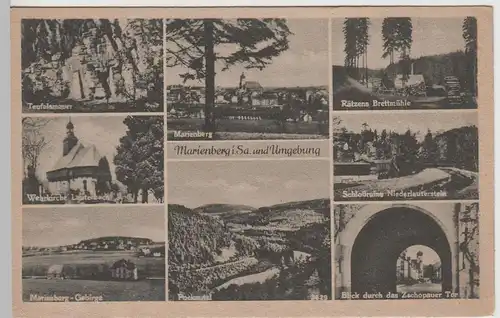 (79979) AK Marienberg, Sa., Mehrbild, vor 1953