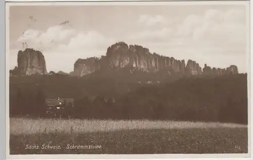 (79153) Foto AK Sächs. Schweiz, Schrammsteine 1926