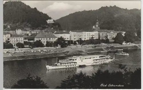 (79150) Foto AK Sächs. Schweiz, Bad Schandau, Ortsansicht, SSt. 1966
