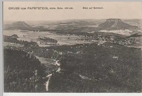 (77689) AK Sächsische Schweiz, Gruss vom Papsstein, Gohrisch 1917