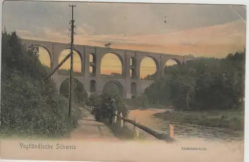 (77601) AK Elstertalbrücke bei Jocketa, bis 1905