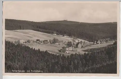 (77545) Foto AK Tellerhäuser mit Fichtelberg, 1937