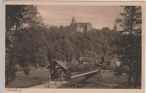 (77525) AK Rochsburg, Blick zum Schloss, vor 1945