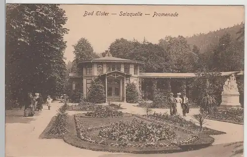 (77498) AK Bad Elster, Salzquelle - Promenade, 1918