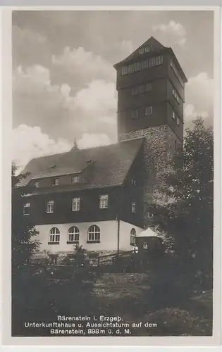 (77333) Foto AK Bärenstein, Erzgeb., Aussichtsturm 1932