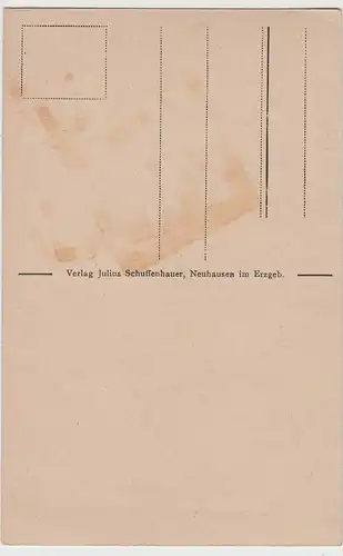 (76914) AK Neuhausen im Erzgebirge, Durchblick zur Kirche, vor 1945