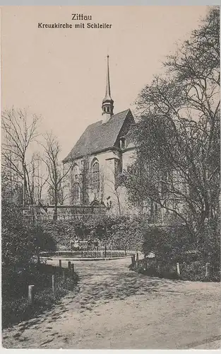 (76908) AK Zittau, Kreuzkirche mit Schleifer, 1934